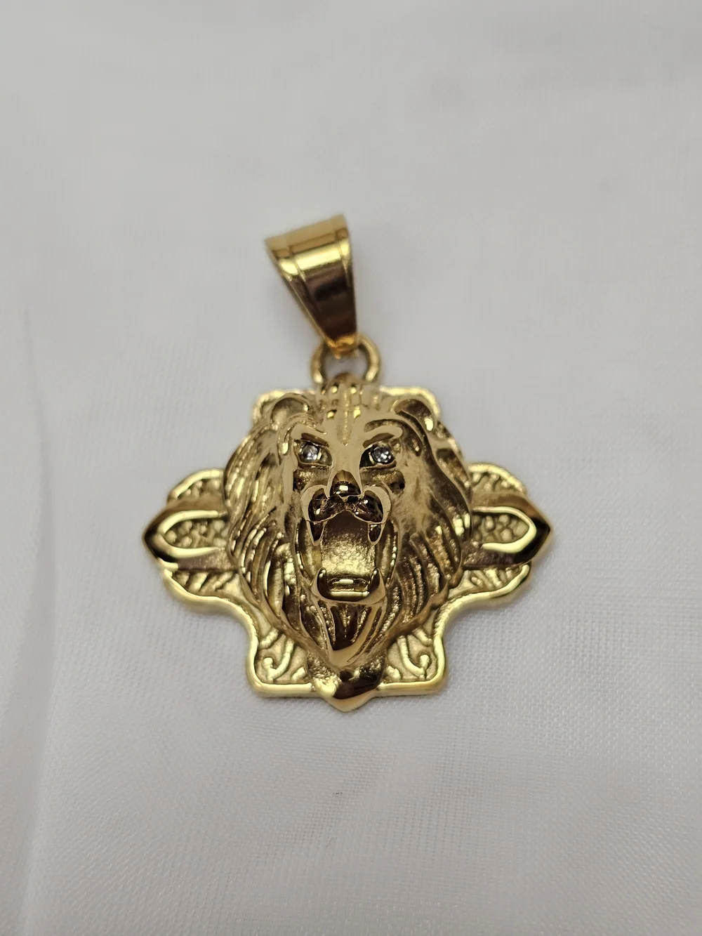 Gold Lion Head Pendant Necklace - Women Jewelry